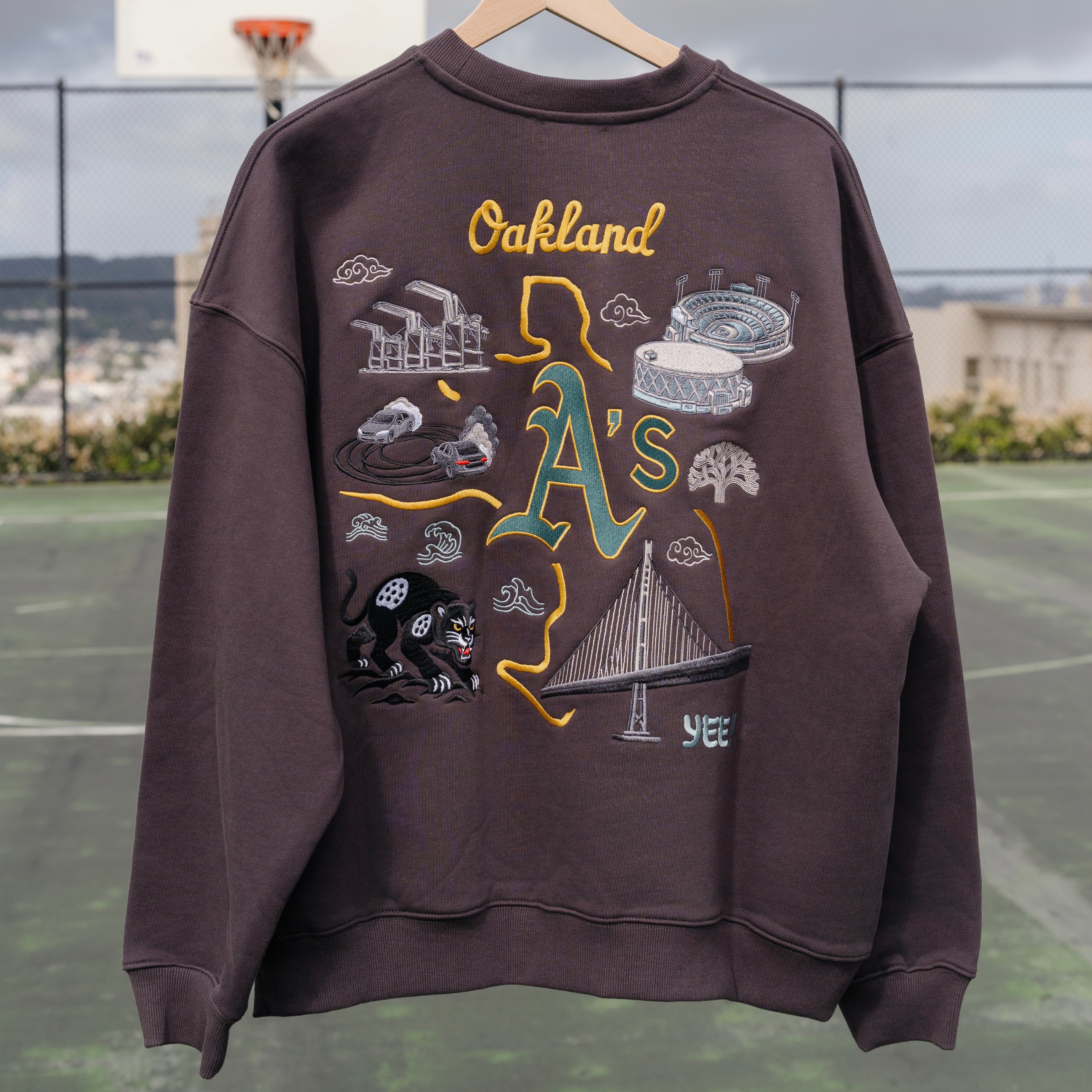 Oakland Sukajan Embroidered Crewneck Sweater